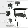 thumbnail image 2 of Kozyard Brenda 3-Seat Patio Swing Chair, Outdoor Porch Swing Glider with Adjustable Canopy, Side Pouches, Breathable Seat and Back, for Garden, Poolside, Backyard (Gray), 2 of 6