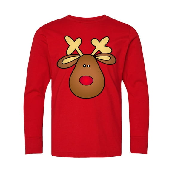 Inktastic Rudolph the Red Nose Reindeer Long Sleeve Youth T-Shirt
