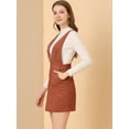 thumbnail image 4 of Falda con tirantes Allegra K Pana Rojo ladrillo M, 4 of 6