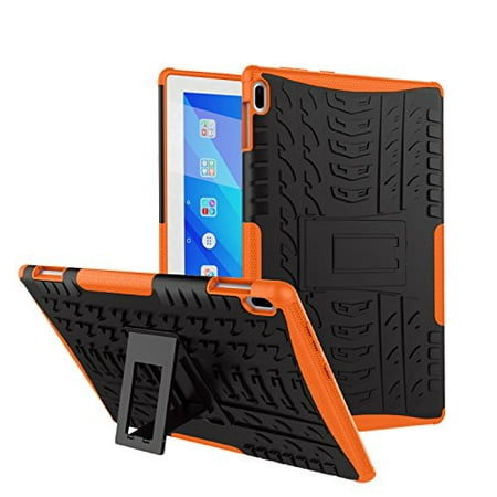 Windrew Lenovo Tab 4 10 inch Case, Hybrid Heavy Duty Armor Cover Protection Shock Proof [Built-In Kickstand] Cover Skin Case For Lenovo Tab 4 10 inch TB-X304 F/L/X (Orange)