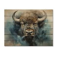 thumbnail image 3 of Designart "Bison Essence of the Plains" Animals Print on Natural Pine Wood, 3 of 5