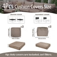 thumbnail image 2 of Outdoor Cushion Covers Replacement, Waterproof Patio Cushion Slipcovers, Outdoor Sofa Cushion Covers(Khaki 4pcs), 2 of 7