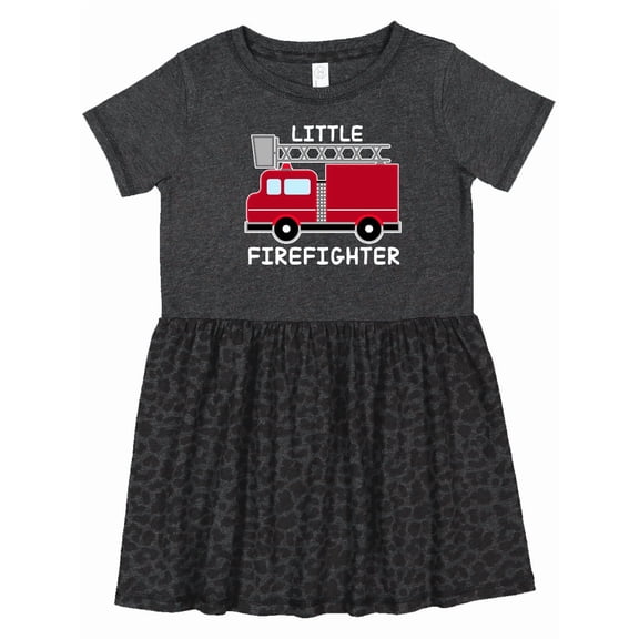Inktastic Red Fire Little Firefighter White Text Girls Toddler Dress