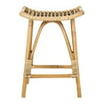 thumbnail image 4 of SAFAVIEH Leda Farmhouse Solid Rattan Counter Stool, Honey Brown, 4 of 8