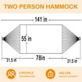 thumbnail image 6 of Prime Garden Two Person Hammock 12FT with Pillow for Outdoor,450 LBS Weight Capacity,Blue, 6 of 6