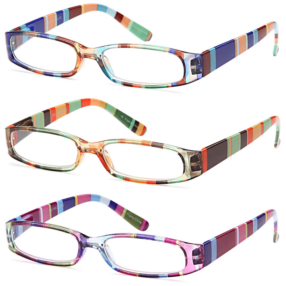 Gamma Ray Optics Spring Hinge 1.25x Reading Glasses for Women, 3 Pair