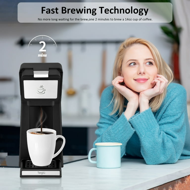 Single Cup Coffee Maker with K Cup and Ground Options and Thermal Mug - Buy  Now!