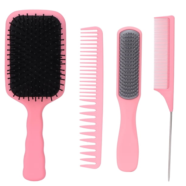Juego de peines de peluquería, juego de cepillos para el cabello de 4 piezas, juego de peines para cepillos para el cabello, cepillo para el cabello con paleta, funcionamiento suave