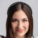 thumbnail image 2 of 1 diadema de pelo sintético trenzado, diadema trenzada con dientes para mujer, negro, 0,39 pulgadas de ancho., 2 of 7