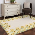 thumbnail image 3 of Area Rugs for Living Room Bedroom, Yellow Daisy 4'x6' Rug Washable Carpet Runner Indoor Outdoor, Spring Summer Rustic Garden Floral Blossom Non Slip Accent Floor Mats Rug for Kitchen, Office, 3 of 8