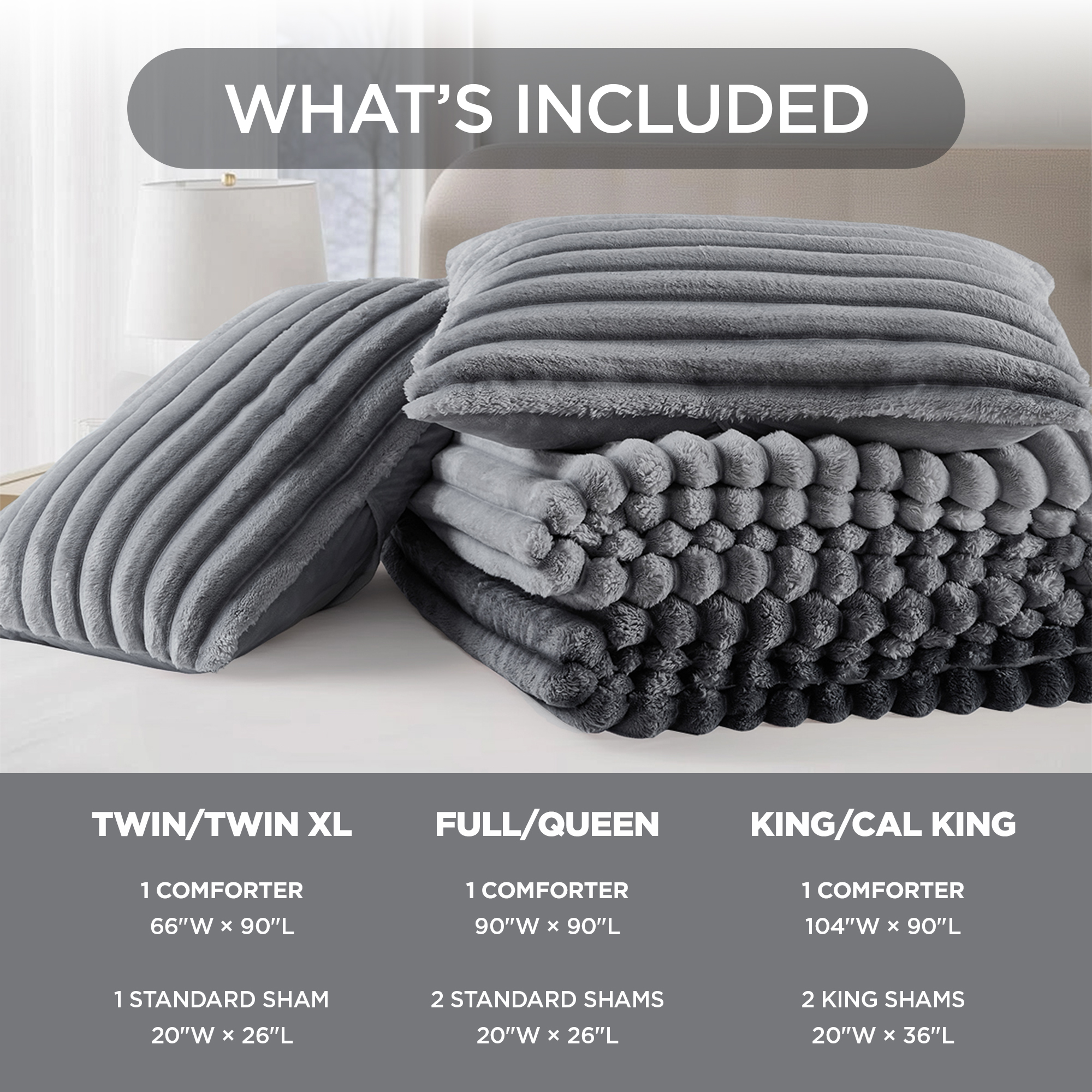 Regency Heights 3-Piece Comforter Set, Full/Queen, Grey Ombre photo 4