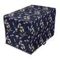 thumbnail image 1 of Dragonfly Dog Crate Cover, Continuous Floral Pattern with Lilies and Lupine Flowers Spring, Easy to Use Pet Kennel Cover Small Dogs Puppies Kittens, 7 Sizes, Dark Blue and Multicolor, by Ambesonne, 1 of 1