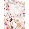 thumbnail image 6 of 1-8Y Toddler Boys Girls Satin Silk Long Sleeve Christmas Pajamas Set Kids Button Down 2PCS Pjs Sleepwear, 6 of 8
