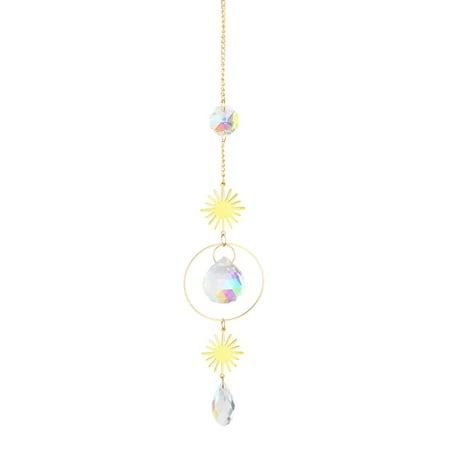 

BOOYOU Moon Star Crystals Wind Chime Prism Sun Catchers Handmade Garden Hanging Pendant Suncatcher Ornament Window Curtain Home Decor