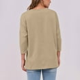 thumbnail image 7 of gakvbuo Summer Tunic Top for Womens 3/4 Sleeve Blouse Shirt Fashionable Women's Solid Color Casual Pullover Round Neck 3/4 Sleeve Top, 7 of 7