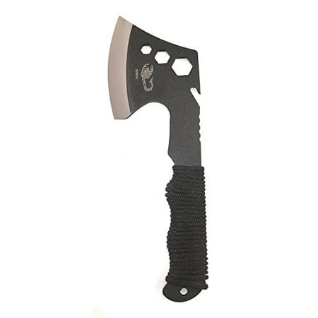 Acme Approved Black Survival Camping Axe with Paracord Handle - 10 Inches
