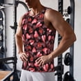 thumbnail image 5 of Gukieu Ladybugs and Red Hearts Print Men's Quick Dry Fitness Vest, Round Neck Sleeveless Fitness Bodybuilding Top-Large, 5 of 7