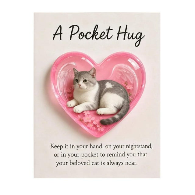 SharkTRUE Poche Commémorative pour Chat Hug2C en Forme de Cœur Nouveau Souvenir en Résine