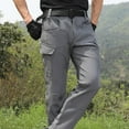 thumbnail image 2 of Men's Hiking Pants, Tactical Work Pants for Men, Lightweight Straight Leg Long Cargo Pants Multi Pockets Casual Trousers Outdoor Apparel, Lined-Gray, L, 2 of 9