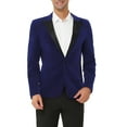 thumbnail image 1 of INSPIRE CHIC Men's Velvet Blazer One Button Party Prom Tuxedo Dinner Suit Jacket L Blue, 1 of 7