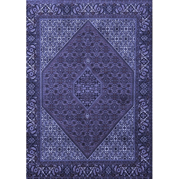 Ahgly Company Machine Washable Indoor Rectangle Persian Blue Traditional Area Rugs, 7' x 10'