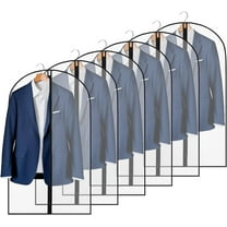 Behome Garment Bags for Hanging Clothes, 40" Suit Bags for Closet Storage and Travel, Dress Bags for Gowns Long, 6 Pack (Black)