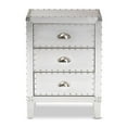 thumbnail image 3 of Baxton Studio Claude French Industrial Silver Metal 3-Drawer End Table, 3 of 9