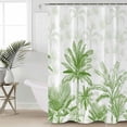 thumbnail image 4 of Shower Curtain Waterproof Shower Curtain for Bathroom,Bathtub,Shower, Tropical Plants Green Palm Leaves Summer Shower Curtain Set with Hooks for Home Decoration 72x72 Inch, 4 of 6
