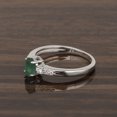 thumbnail image 3 of 925 Sterling Silver 6X4mm Oval Shape Emerald Solitaire Accents Women Wedding Ring, 3 of 7