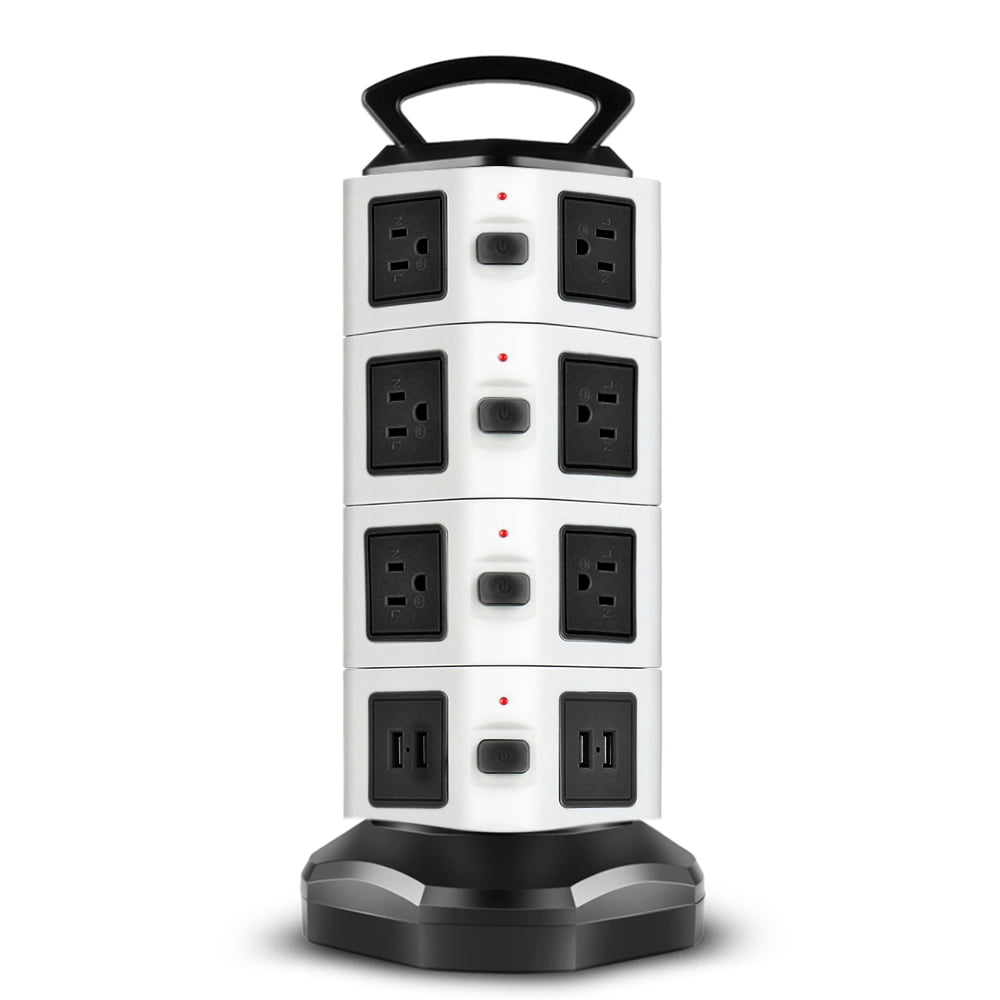 Power Strip Tower 14 Outlets 4 USB Ports Surge Overload Protector with 6FT Cord 