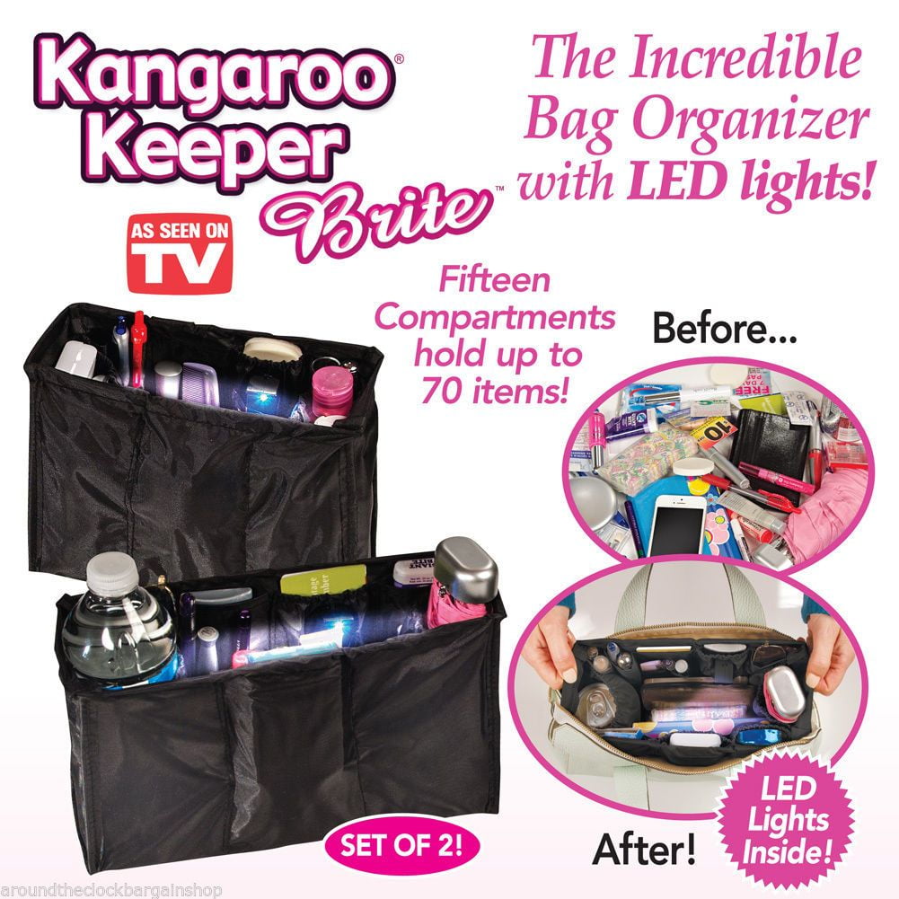 Kangaroo Keeper Brite Purse Organizer with LED Lights - Set of 2 - As Seen on TV - www.neverfullmm.com ...