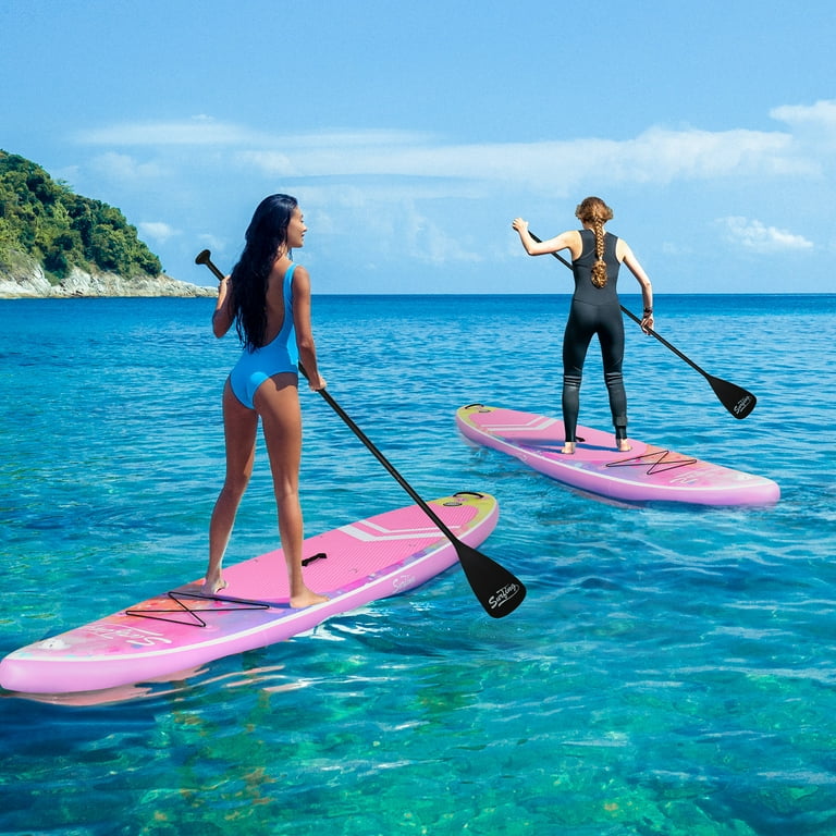 Tabla De Paddle Surf Inflable, Tabla De Paddle Surf Integral Con Mochila, Aleta Inferior Para Remar, Bolsa Impermeable, Correa En Espiral, Paleta Ajustable Y Bomba De Mano (Verde, 305×81×15 Cm