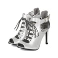 thumbnail image 5 of Breckelles Rebeca-23 New Women Hologram PU Open Toe Cut Out Stiletto Heel Sandal, 5 of 5