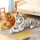 thumbnail image 2 of Peluche de tigre realista de alta calidad de 50 a 160 cm, animales salvajes suaves, simulación de tigre blanco y amarillo, regalo de cumpleaños para niños, 2 of 5