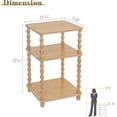 thumbnail image 2 of YIJ2 Side Table,Small End Table with Storage Shelf, Modern Bedside Table Night Stand for Living Room, Bedroom, Office and Small Spaces,Rustic Walnut, 2 of 7