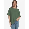 thumbnail image 4 of Women Oversized T-Shirt Loose Fit Workout Tops Short Sleeve Gym Basic Tee Shirt, 4 of 7