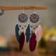 thumbnail image 1 of Pendientes de plumas pendientes de moda desplazamientos galvanoplastia pequeños y naturales pendientes, 1 of 5