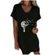 thumbnail image 1 of Vestido de falda corta con estampado de manga corta y cuello en V de moda sexy para mujer Pompotops ghjkhdj17235, 1 of 5
