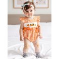 thumbnail image 6 of BemeyourBBs Baby Girl Halloween Romper Pumpkin Embroidered Plaid Bows Jumpsuit, 6 of 9