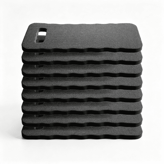 XIBUFE 8 Pack Garden Kneeling Pad,Black Thick Foam Knee Pads for Gardening,Waterproof Kneeler Mat for Yoga,Cleaning,Prayer and Exercise,15.75X6.9X0.63"