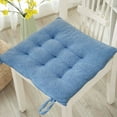 thumbnail image 5 of Cinvoph 16"x16" Velvet Deck Chair Cushions with Ties Warm Washable Kitchen Seat Pads, Soft Comfortable Chair Cushion for Dining Room Home, Durable Seat Pad for Daily Sitting, Blue, 5 of 6