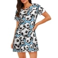 thumbnail image 1 of Balery Football Soccer Ball Camisón de manga corta con cuello redondo para mujer, cómodo y elegante., 1 of 6