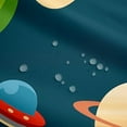 thumbnail image 4 of Outer Space Shower Curtain Kids Cartoon Astronaut Rocket Bathroom Shower Curtain Set for Boys Girls Space Rocket Bath Curtain Moon Stars Universe Planets Waterproof Curtains Room Decor 72x72 Inch, 4 of 6
