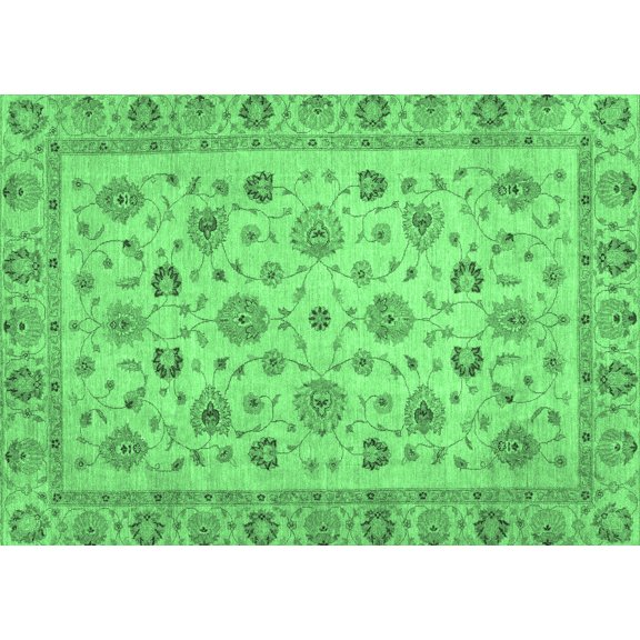 Ahgly Company Indoor Rectangle Oriental Emerald Green Traditional Area Rugs, 2' x 3'