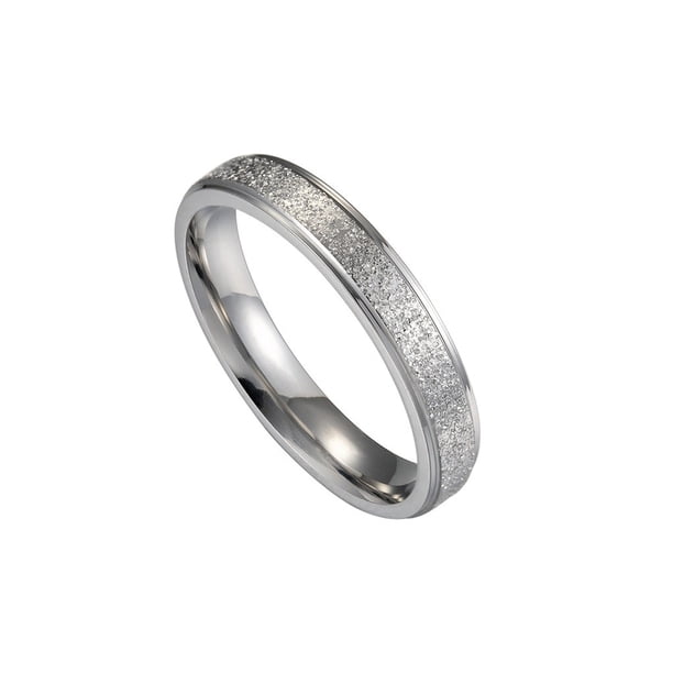 Guardurnaity Anillo de acero inoxidable, anillos brillantes personalizados, regalo de joyería, accesorio de vestir para fiesta de boda, trabajo Ropa, zapatos y accesorios Miscelánea Plata 4MM