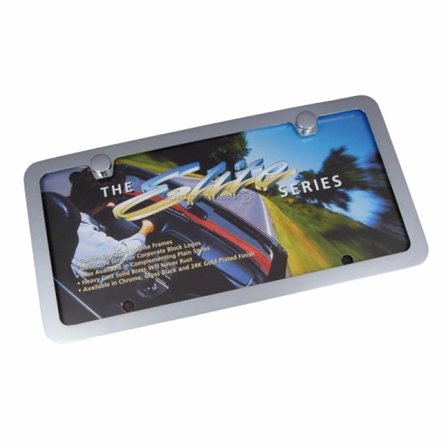 Chrome Metal Slim Style License Plate Frame with 2 Holes