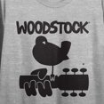 thumbnail image 6 of Woodstock Single Color Logo Women's Heather Gray Crop Tee with Short Sleeves and Crew Neck-Large, 6 of 7