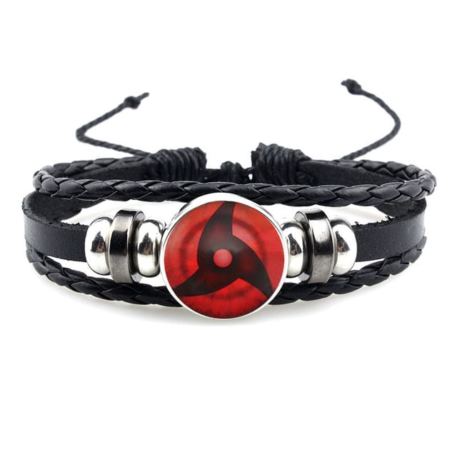 Pulsera de Metal de NARUTO para niños, accesorio de Cosplay de Sharingan, figura de Anime, Uzumaki, Kakashi, Nube Roja, juguete genial, regalo Kawaii
