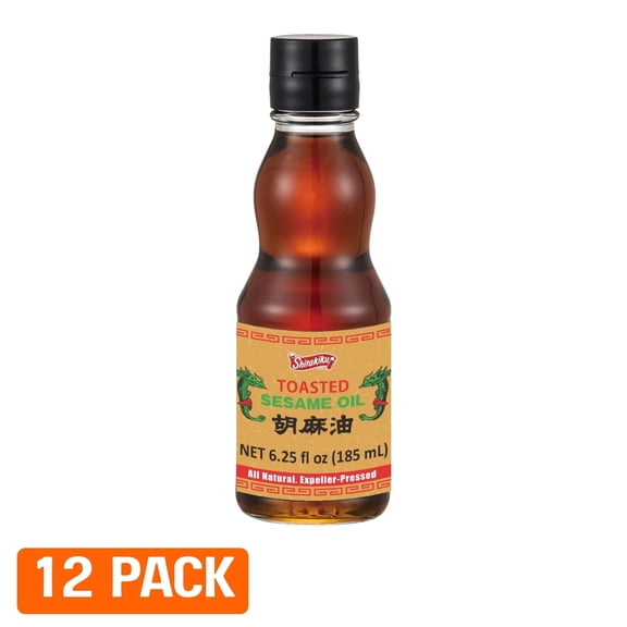 SHIRAKIKU Toasted Sesame Oil All Natural, 6.25 fl oz, 12 pack