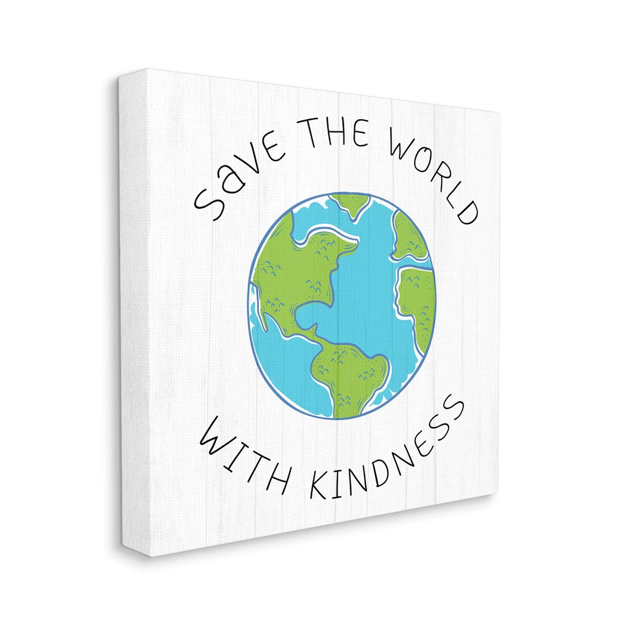 Stupell Industries Save The World With Kindness Planet Earth Symbol,17 x 17, Design by Daphne Polselli